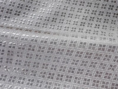 WHITE SILVER DIAMOND METALLIC BLING BROCADE POLY FABRIC CRAFT DRAPE SKIRT 45' - Image 1 of 4