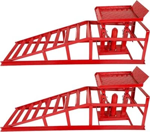 2PCS Auto Hydraulic Car Truck Service Ramp Lift Car Jack Lift Heavy Duty 10Ton - Picture 1 of 9