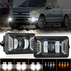 AUXBEAM LED Fog Lights Bumper Driving Turn Signal DRL for 2015-2019 Ford F150 - Picture 1 of 12
