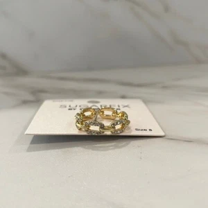 NEW Baublebar sugarfix nickel free gold color crystal ring sz 8 - Picture 1 of 3