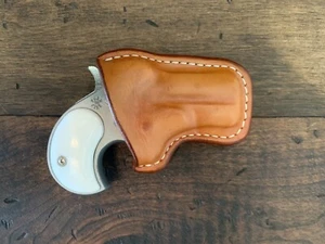 American Derringer/Cobra Brown Leather Pocket Holster Form Fitted For .22LR - Picture 1 of 5