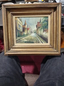 Vintage French Impressionist Oil Painting on Board Signed? City Street Scene - Picture 1 of 7