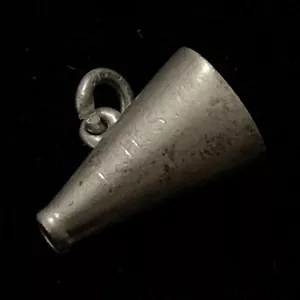 VINTAGE ESTATE STERLIG SILVER CHEERLEADER MEGAPHONE LHS BRACELET CHARM 5/8"X1/2" - Picture 1 of 2