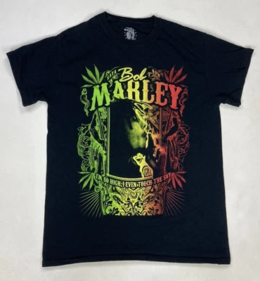 Bob Marley I'm So High Touch The Sky Graphic T-shirt Women Small Black Music - Image 1 of 4