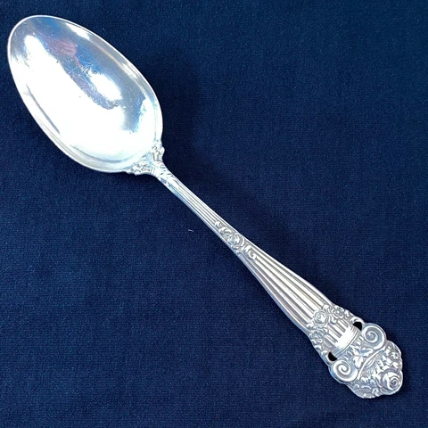 Antique Spoon Towle Georgian Sterling Silver Pat 1898 30g Decorated Back mono UT Cover