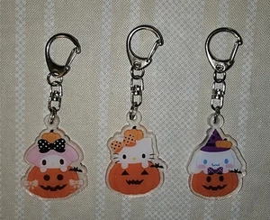 3 Hello Kitty Halloween Keychains Acrylic Trick Or Treat Cinnamoroll Melody - Picture 1 of 4