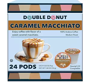 Double Donut Flavored Coffee Pods, Caramel Macchiato Coffee, Caramel Coffee for - Picture 1 of 7