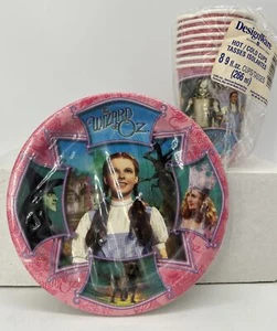 Vintage WIZARD OF OZ 8 - 7” Paper Plates & 8 Cups Birthday Party - Picture 1 of 5