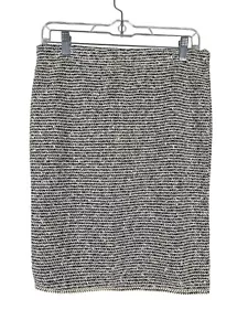 Max Studio Womens Black & White Sheer Loose Knit Pencil Mini Skirt Size S - Picture 1 of 7