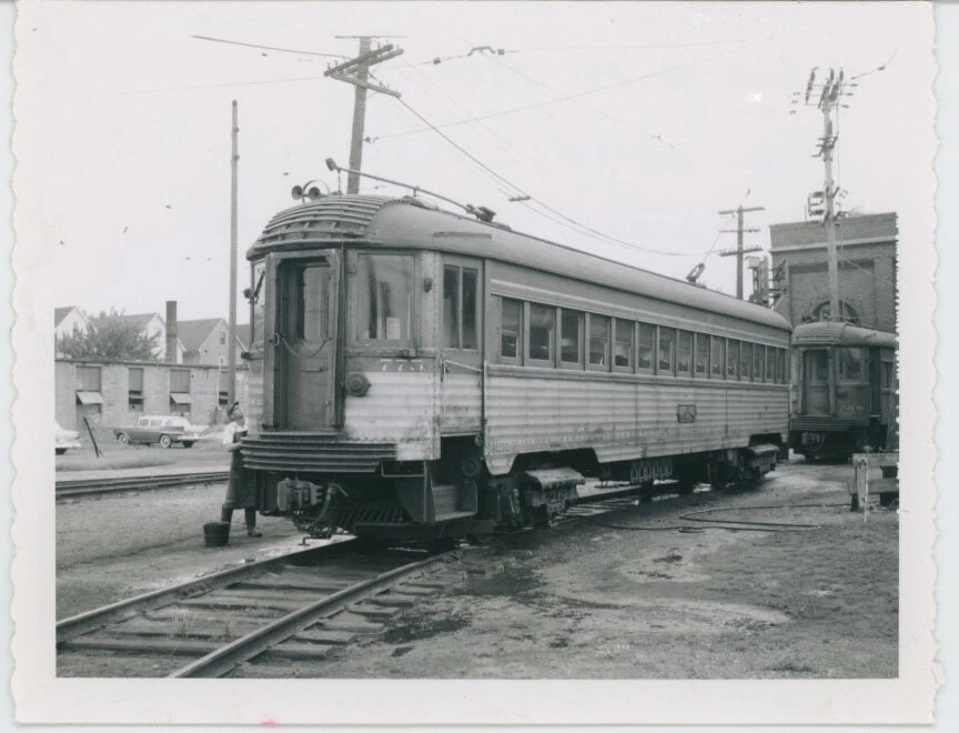 Chicago North Shore & Milwaukee #775 Interurban Car Train 1969 WI Car House Foto 1 de 1