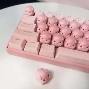 Cute Pink Pig Mechanical Keyboard Pig Keycaps Collection Keyboard Gift - Picture 1 of 5
