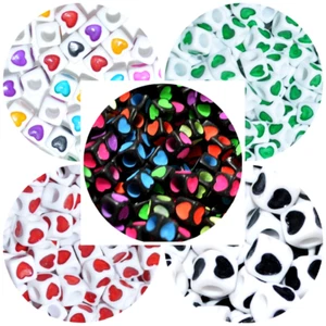 Cubo de cuentas acrílicas corazones multicolores 250 piezas 6 mm para hacer joyas hágalo usted mismo - Imagen 1 de 10