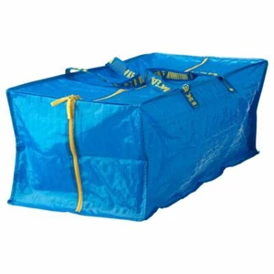 Sacs de Rangement IKEA Frakta Shopping Bleu Extra Large Fermeture Éclair Recyclage Réutilisable - Photo 1/6
