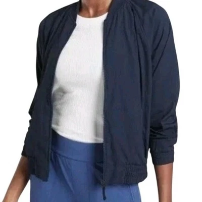 Chaqueta de bombardero ligera azul marino Athleta Amalfi para mujer talla mediana atletismo Foto 1 de 4