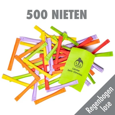 IVENTBOX 500 Regenbogenlose Nieten Tombola Lose Tombolalose - Leider kein Gewinn