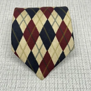 Brooks Brothers Makers Argyle Blue Ivory Maroon Made in USA Imported SIlk Tie - Picture 1 of 5