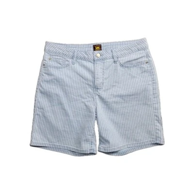 Pantalones cortos de mezclilla Lee Light para mujer talla 14 M a rayas al aire libre Foto 1 de 4