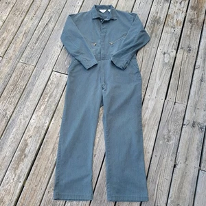 VTG Walls Master Made Coveralls Long Sleeve Green Carpenter Work 44 Reg USA Made - Picture 1 of 13