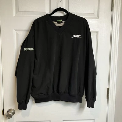 VINTAGE Arctic Cat Racing Snowmobile Pullover Jacket Size XL Black Lined - Image 1 of 4