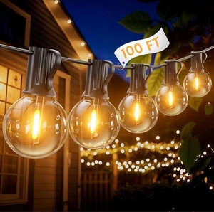 Garden String Lights, 30M/100FT Waterproof Shatterproof Led Festoon Lights - Picture 1 of 5
