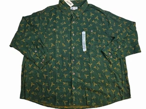 NWT Duluth Trading Co Mens Green Moose Flannel Shirt 4XL Relaxed Fit 100% Cotton - Picture 1 of 4