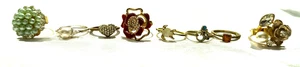 Lote de 8 anillos de joyería de moda nuevos sin etiquetas varios tamaños algunos ajustables - Imagen 1 de 13