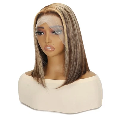 360 Hd Lace Wigs Frontal Brazilian Hair 100% Virgin HumanHair Bob Wig 10 Inches - Image 1 of 2