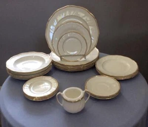 Wedgwood Crown Gold bone china LOT of 27 pieces - AS IS - Picture 1 of 17