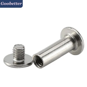 Low Profile Binding Barrel Nuts with Chicago Screws Bolt 304 Stainless Steel - Picture 1 of 8