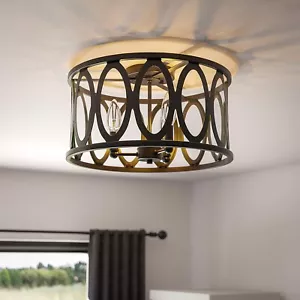 Kenroy Home 94113ORB Prince 3 Light Flush Mount with Oil Rubbed Bronze Finish - Picture 1 of 8