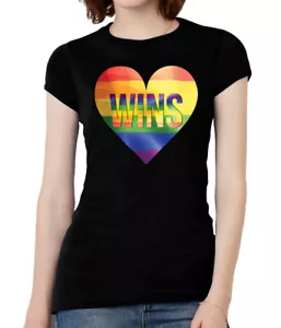 Kurzärmlige Damen-T-Shirts Love Wins Heart - Bild 1 von 15