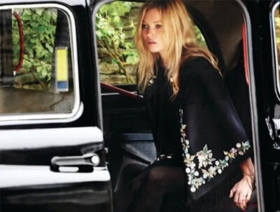 Capa para piano Kate Moss Topshop rara Ltd bordada de lã preta com franjas Reino Unido 10 38 6 - Imagem 1 de 4