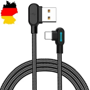 Câble de Charge LED Rapide 90 Degrés pour iPhone iPad iOS Téléphone Noir - Photo 1/8