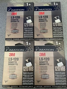 3M Imation LS-120 Diskette (Pack Of 4) Brand New Old Stock Still Sealed - Afbeelding 1 van 3