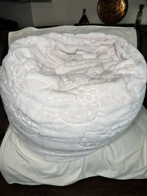 pottery barn Hello Kitty Blush Faux Fur Bean Bag Chair & Insert Large RARE FIND! - Image 1 of 4