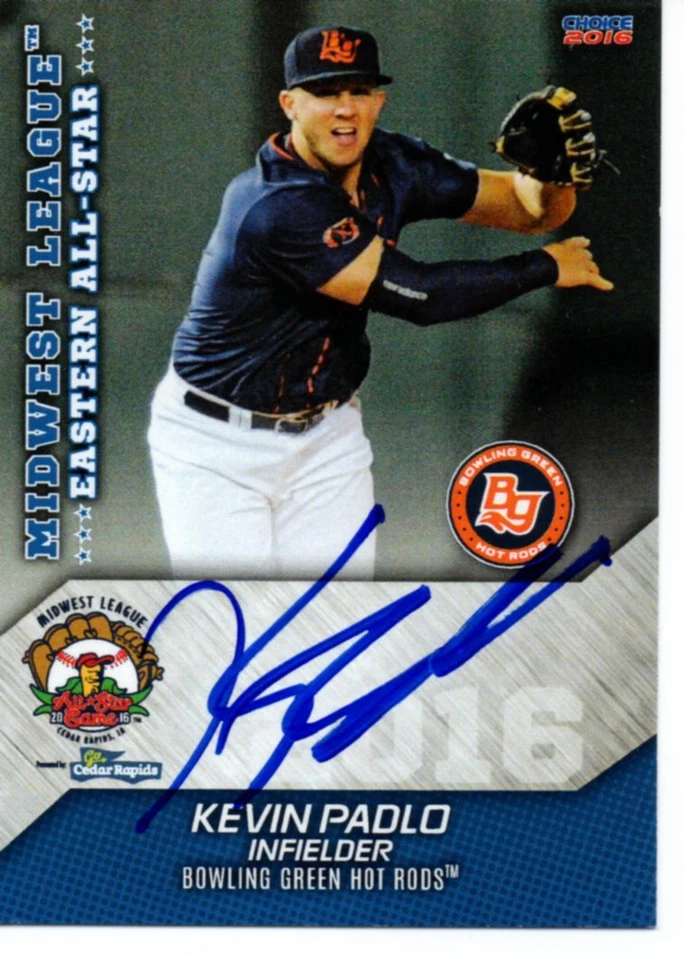 Kevin Padlo 2016 Bowling Green Hot Rods Midwest League All Star Game Signed Card - Image 1 of 1
