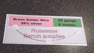Solder wire for brass ( brass color match ) 38% silver 8 inch of 20 gauge - Picture 1 of 2