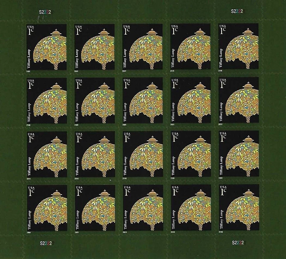 US American Design Tiffany Lamp 1c stamp Scott #3749a - Image 1 of 1