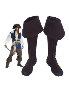 Cosplay Piratas del Caribe Jack Sparrow Zapatos Pierna Alta Botas Halloween PU - Imagen 1 de 5