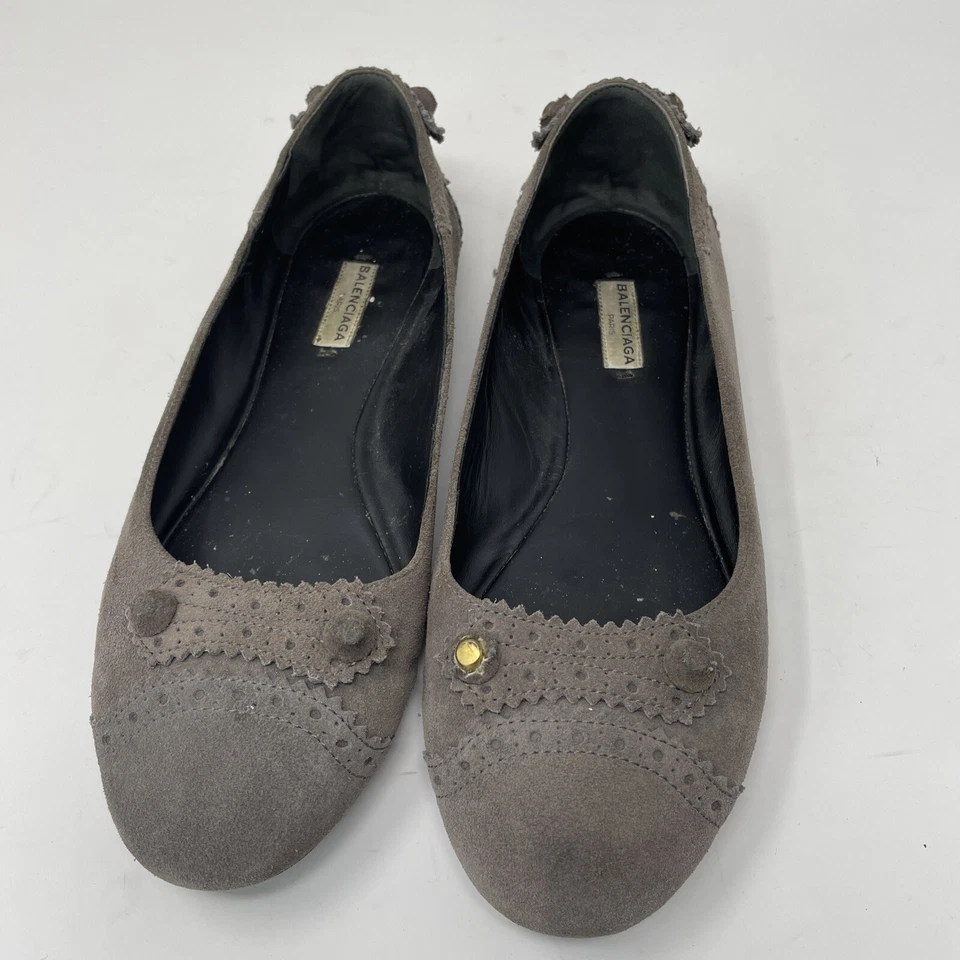 Balenciaga Zapatos Talla 10 Gamuza Bailarina Antracita Mujer  Foto 1 de 4