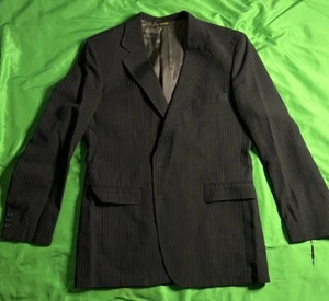 Vintage Levi’s Action Suit Sta-prest USA Uomo 42R Cappotto Sportivo Navy Gessato - Foto 1 di 15