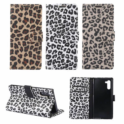 Stand Flip Leopard Wallet Phone Case for Samsung S20 S21 S22 S23 Ultra A14 A54 - Image 1 of 4