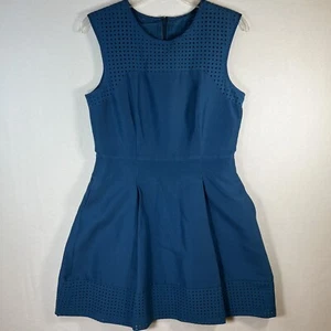 J.Crew Womens Sleeveless A-Line Mini Dress Size 4 Blue Fit And Flare -Pockets! - Picture 1 of 12
