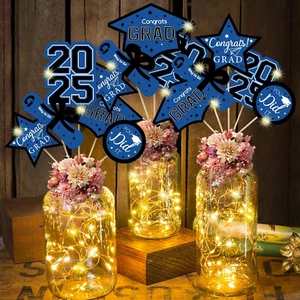 Graduation Decorations Class of 2025-36Pcs Blue and Black Graduation Table Cente - Picture 1 of 12