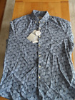 MENS DEFACTO SHORT SLEEVE BLUE COTTON PRINT SHIRT -SIZE LARGE  *NEW WITH TAGS*