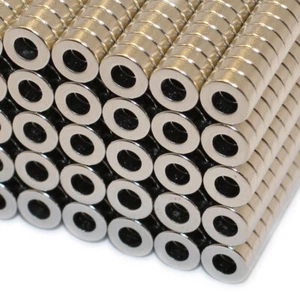 20 NEODIMIO POWER SUPER ANILLO IMANES D8x3 mm 4 mm agujero agujero n45 1,2 kg 8x4x3 mm - Imagen 1 de 2