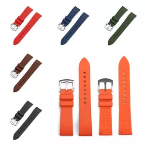 FKM Rubber "CARIBBEAN" Watch Dive Straps Quick Release In 6 Colours 19mm - 24mm - Picture 1 of 41