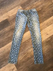 Pantalones de mezclilla ajustados para niñas talla 12 flores pierna delgada de Old Navy - Imagen 1 de 9