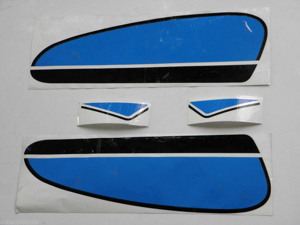 JUEGO HONDA CB100 CB SB 100 K2 CUBIERTA MARCO LATERAL Y CALCOMANÍA ADHESIVA TANQUE COMBUSTIBLE GASOLINA AZUL Foto 1 de 4