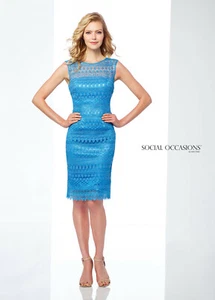 Social Occasions by Mon Cheri 118862 -Color:Turquoise-Sz 10-Mother of the Bride - Picture 1 of 2